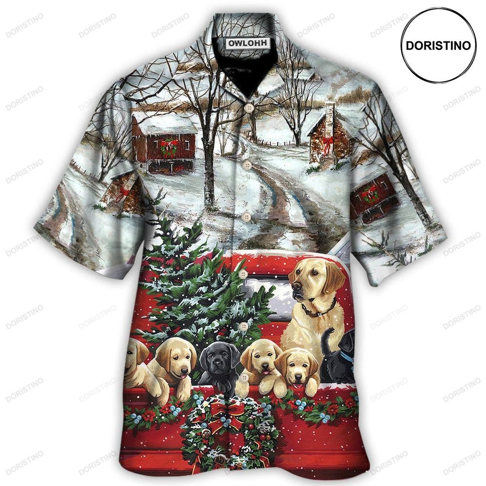 Christmas Dog Come Home In Truck Awesome Hawaiian Shirt