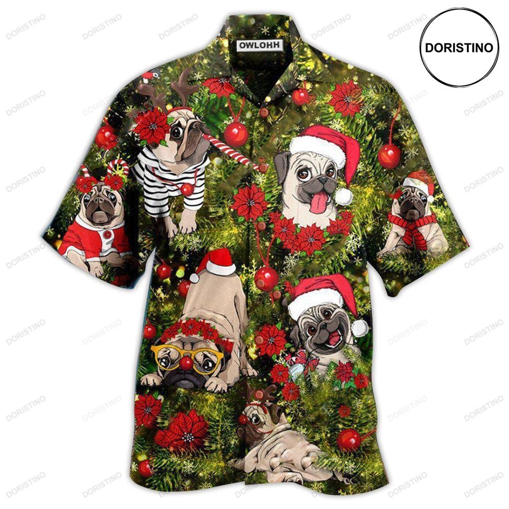 Christmas Have Yourself A Merry Little Pugmas In Grass Awesome Hawaiian Shirt