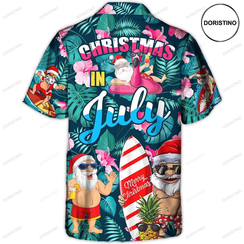 Christmas In July Funny Santa Claus Tropical Limited Edition Hawaiian Shirt