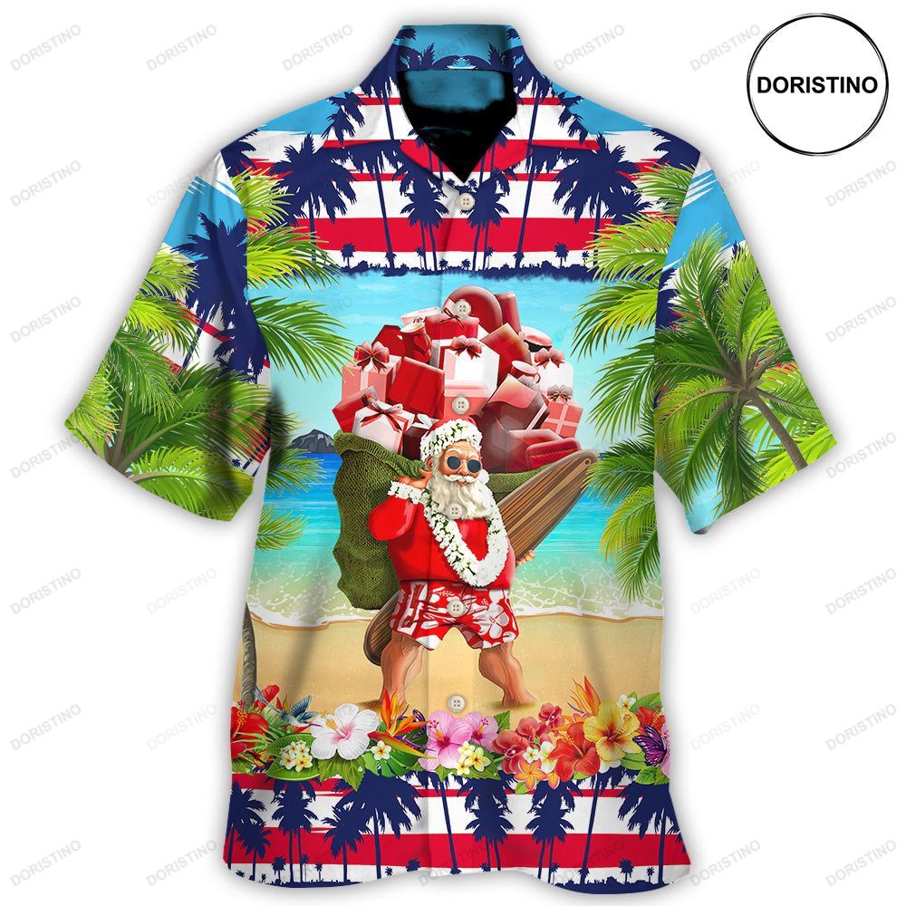 Christmas In July Santa Claus Spent Down At The Beach Hawaiian Shirt