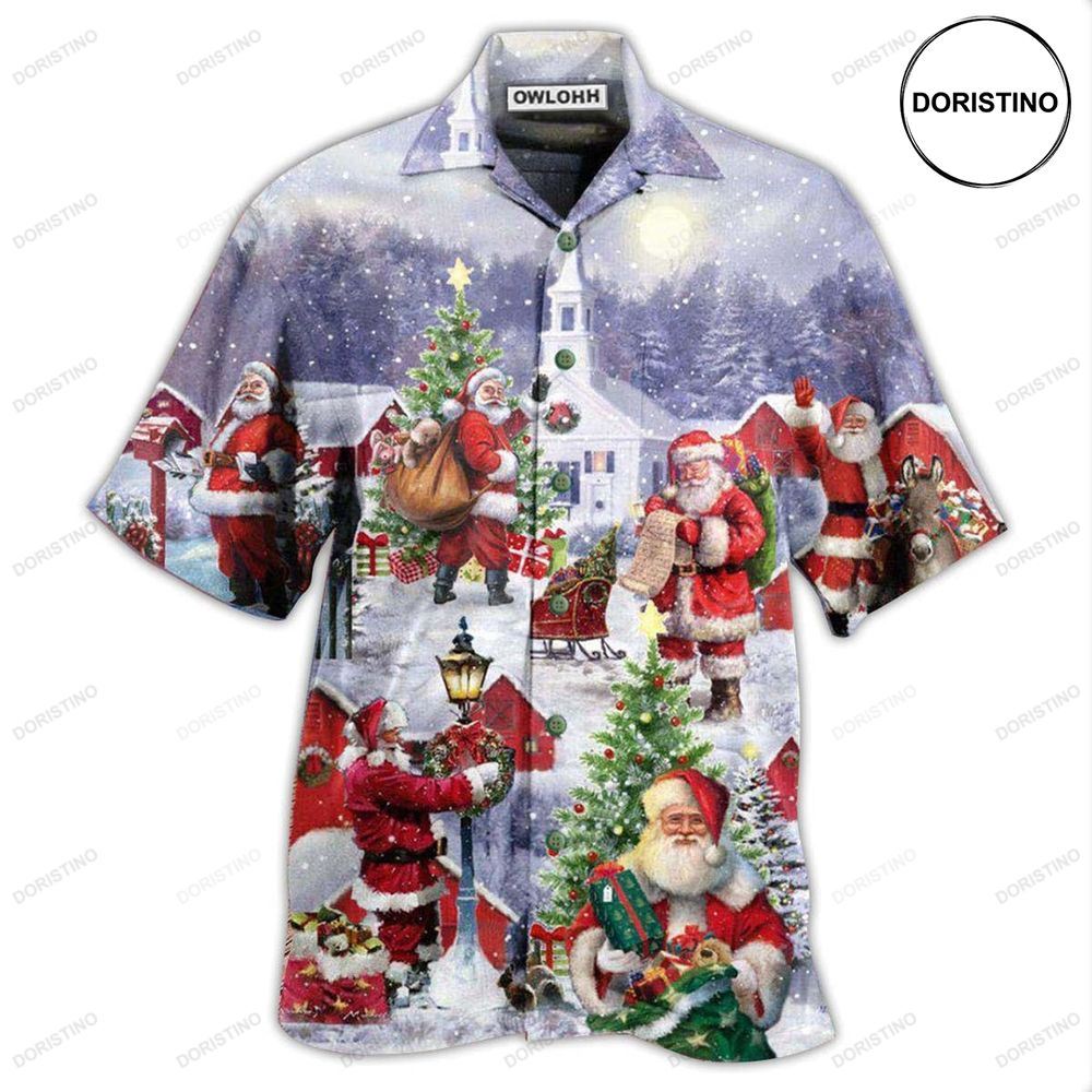 Christmas Merry Xmas Santa Claus Is Coming Hawaiian Shirt