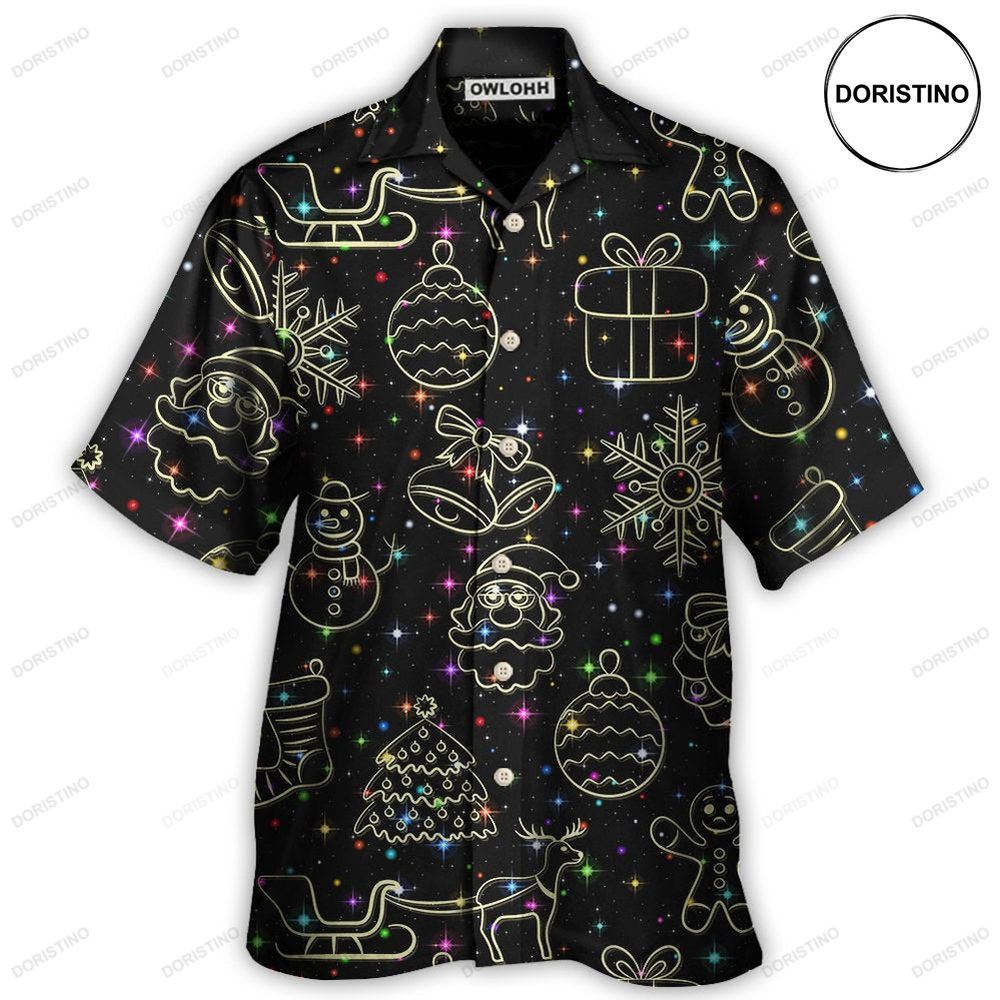 Christmas Neon Light Stary Amazing Night Hawaiian Shirt