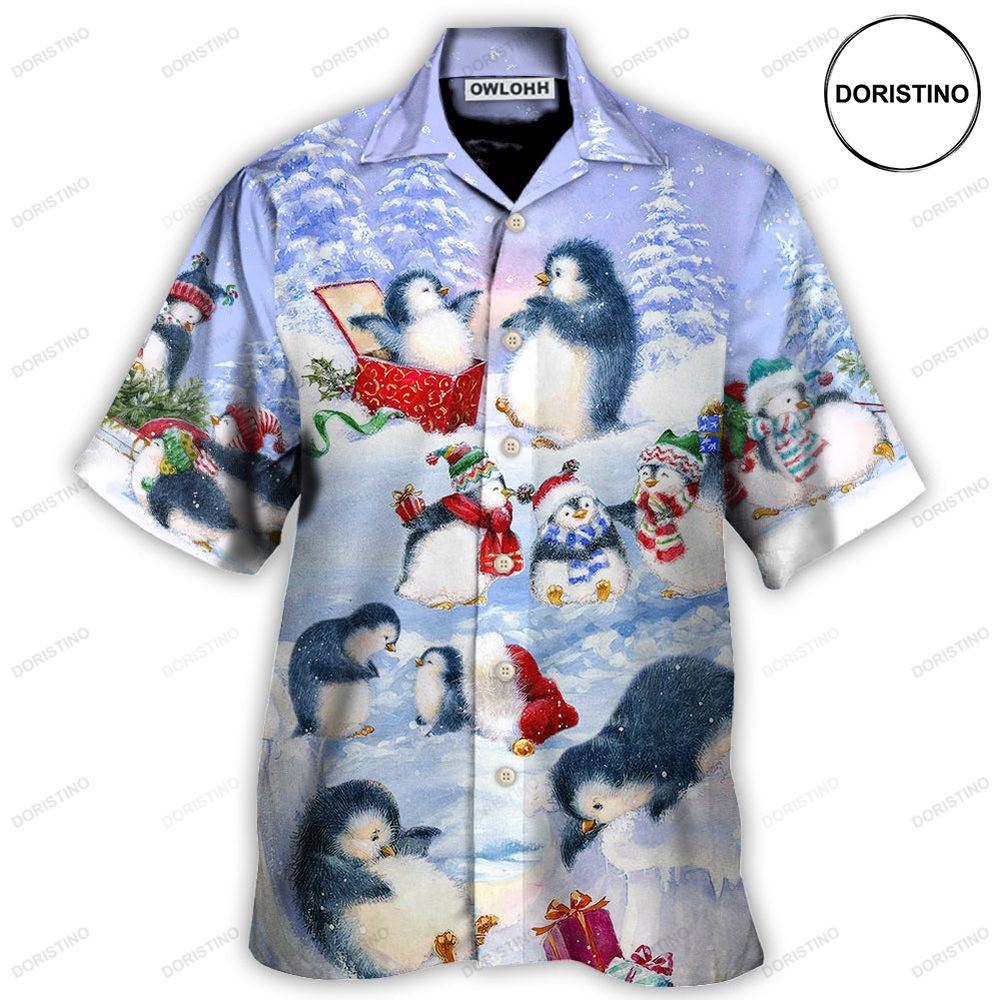 Christmas Penguin Family In Love Christmas Art Limited Edition Hawaiian Shirt