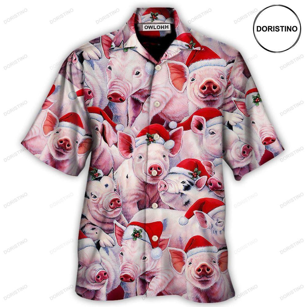 Christmas Piggies Funny Xmas Is Coming Art Hawaiian Shirt