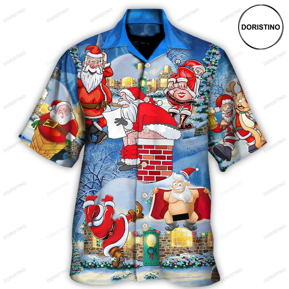 Christmas Rebellious Santa Claus Drunk Beer Troll Xmas Funny Limited Edition Hawaiian Shirt