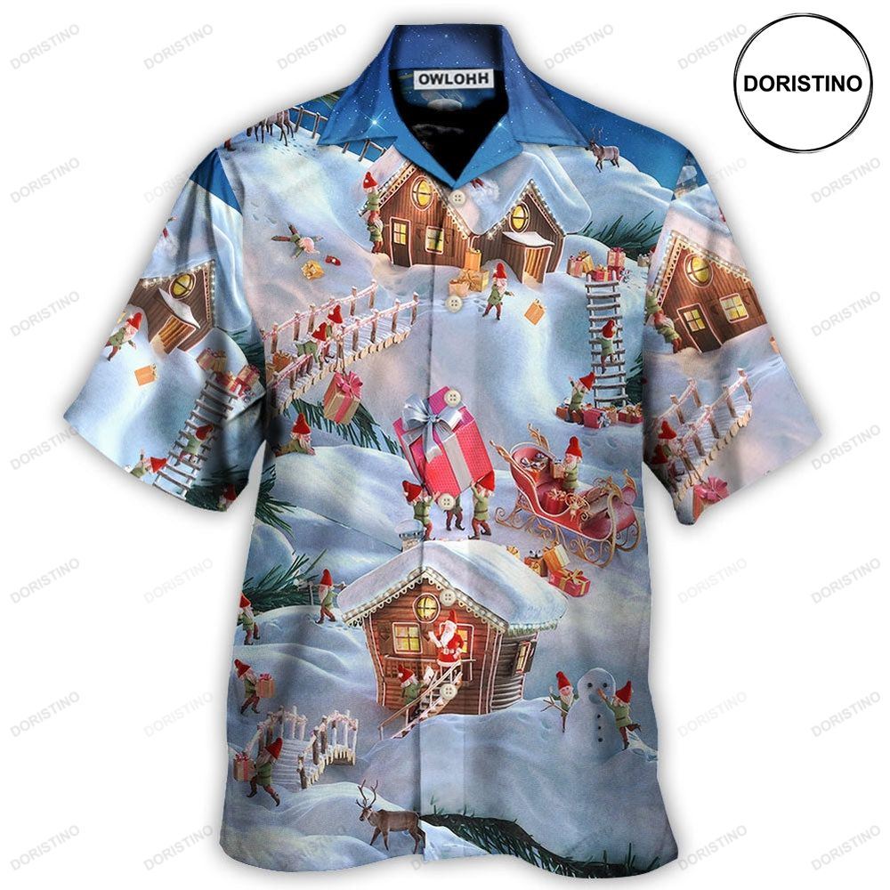 Christmas Santa And Gnome Merry Xmas Awesome Hawaiian Shirt