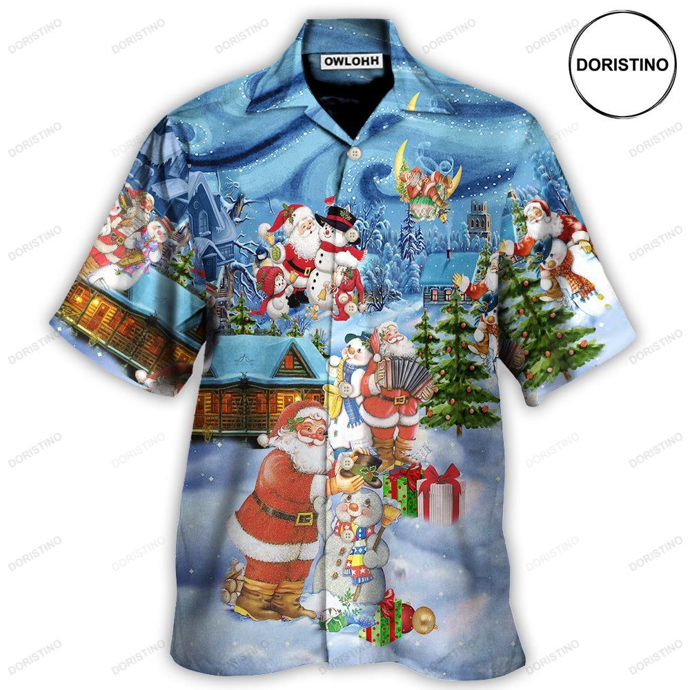 Christmas Santa And Snowman Best Friends Awesome Hawaiian Shirt