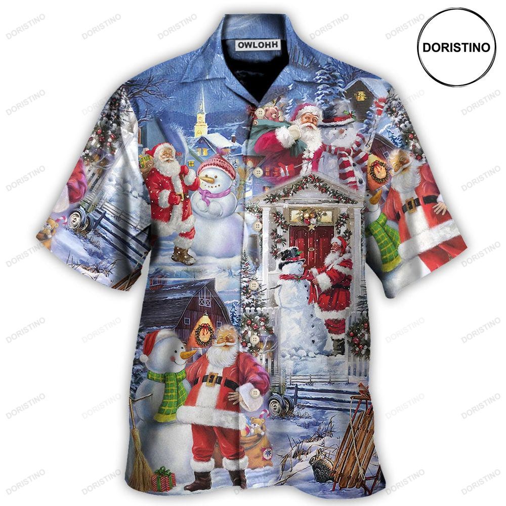 Christmas Santa And Snowman Happy Holiday Christmas Limited Edition Hawaiian Shirt
