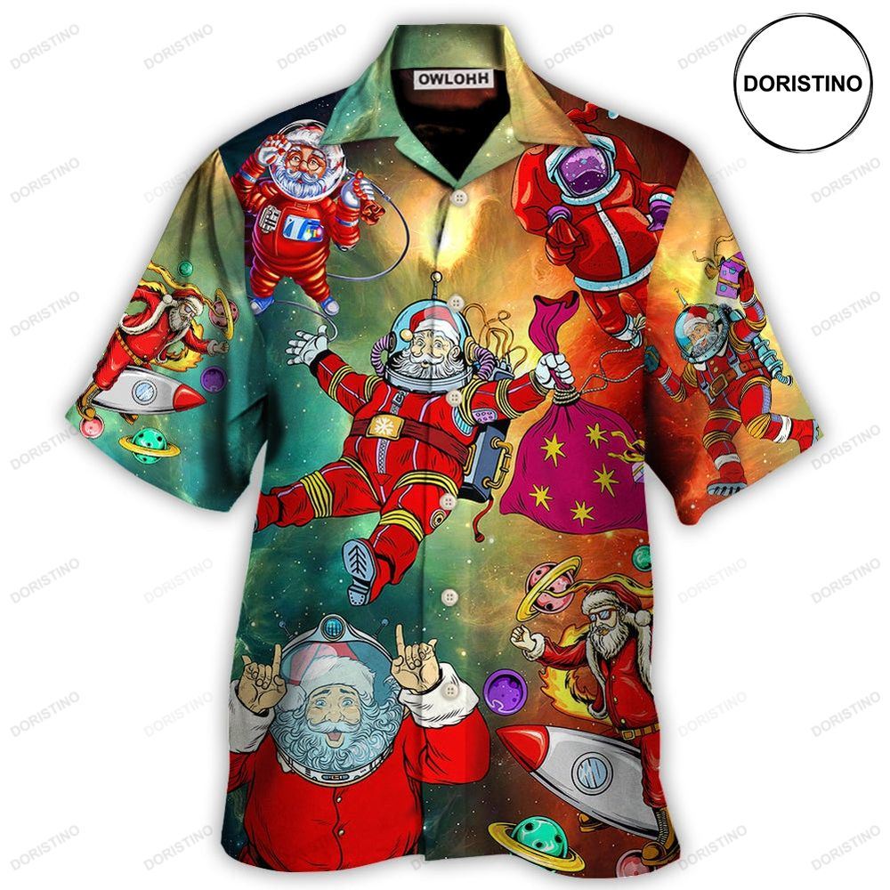 Christmas Santa Claus Astronaut Story In The Galaxy Awesome Hawaiian Shirt