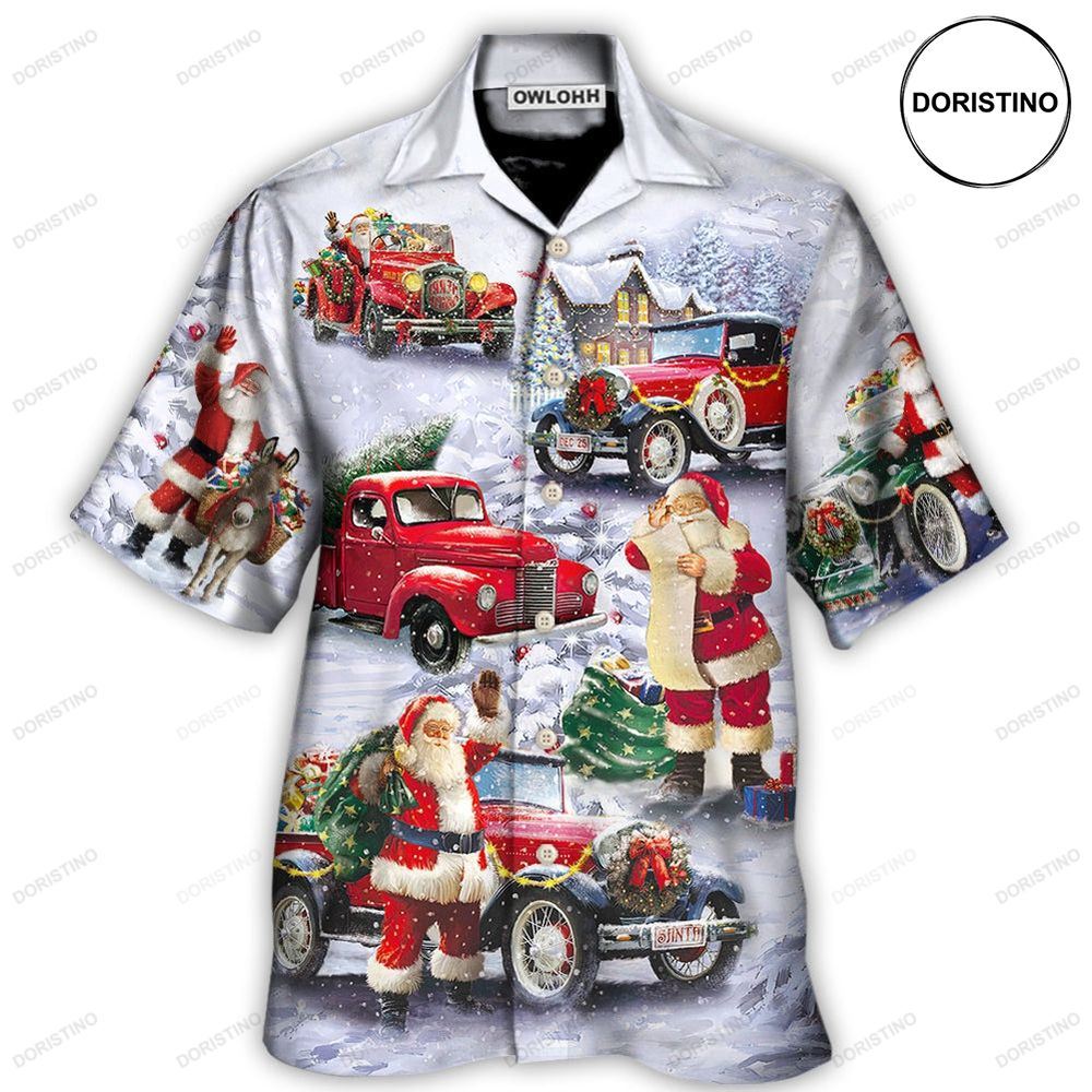 Christmas Santa Claus Funny Red Truck Gift For Xmas Painting Limited Edition Hawaiian Shirt