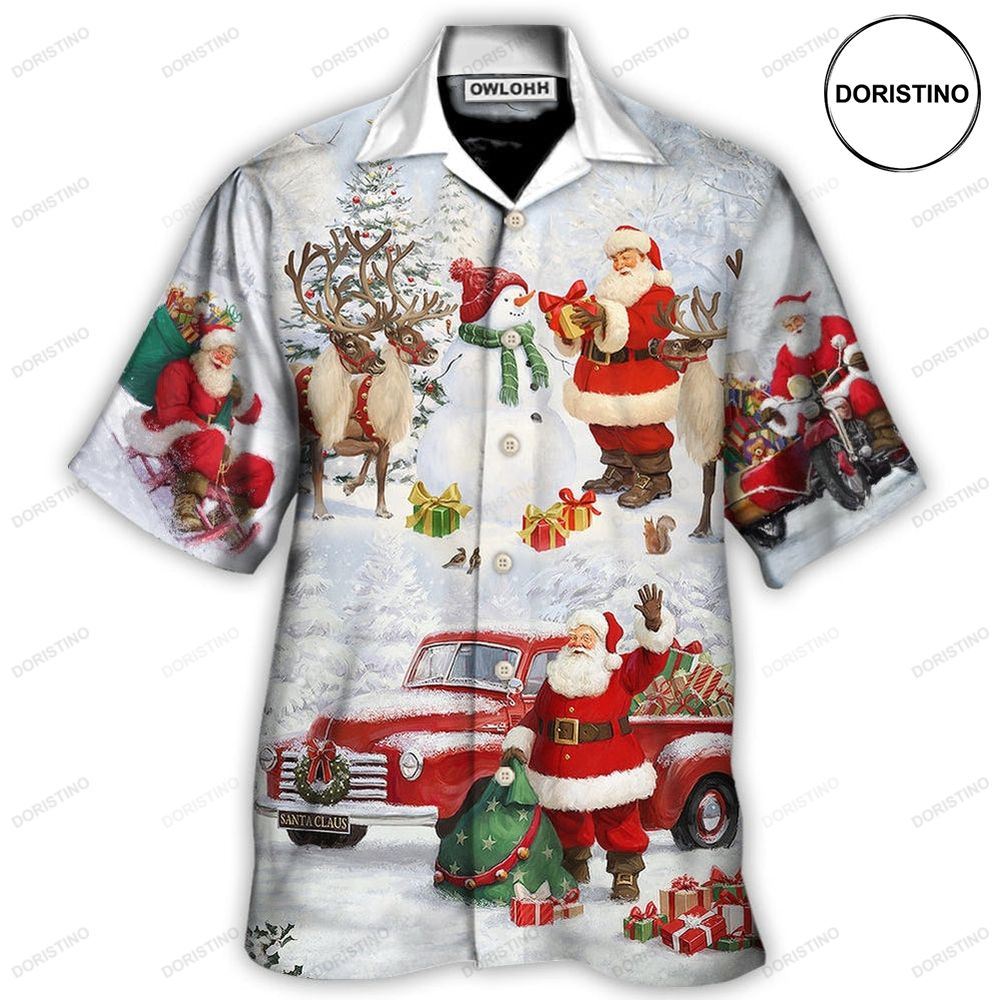 Christmas Santa Claus Gift For Xmas Snow Painting Awesome Hawaiian Shirt