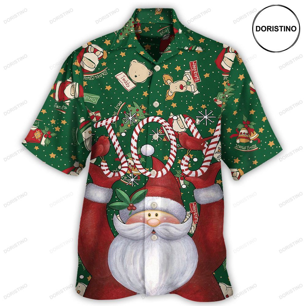 Christmas Santa Claus Lover Joy Green Hawaiian Shirt