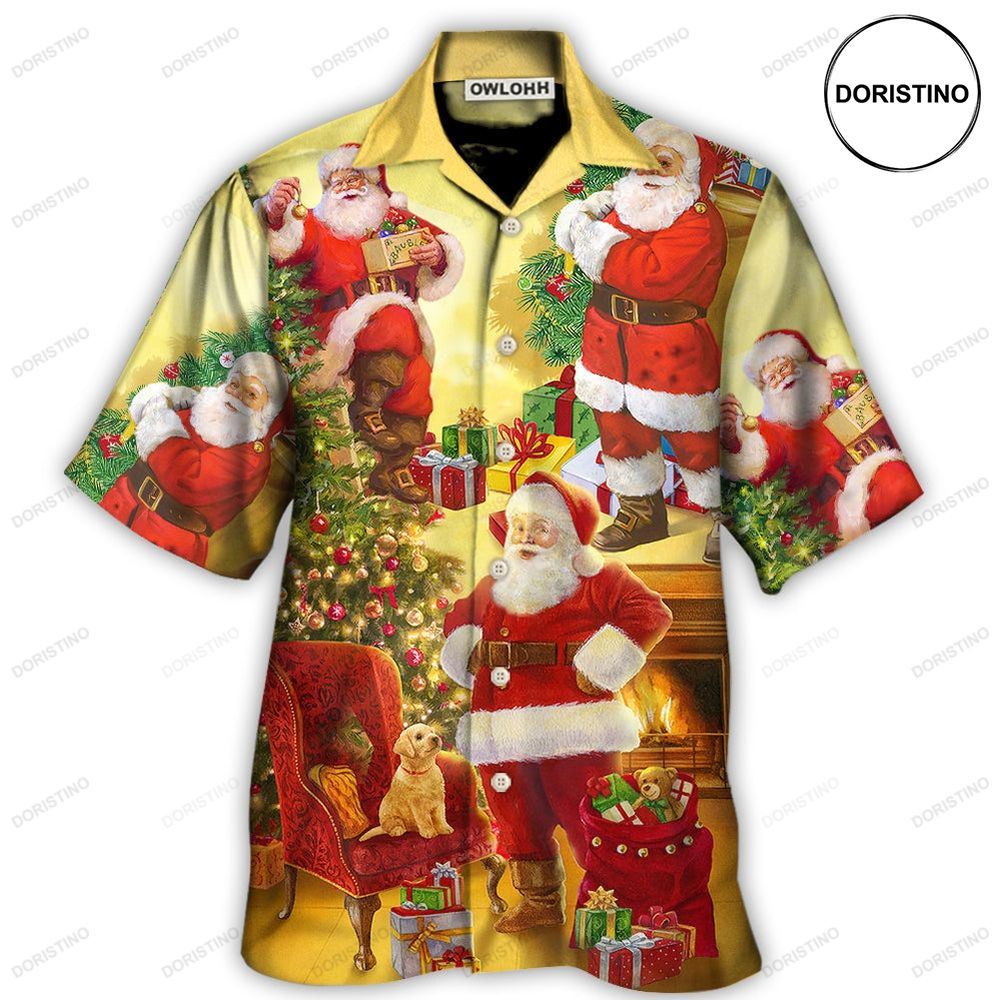 Christmas Santa Claus Story Happy Xmas Art Type Limited Edition Hawaiian Shirt