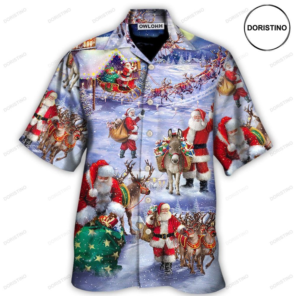 Christmas Santa Claus Story Night Gift For Xmas Painting Hawaiian Shirt