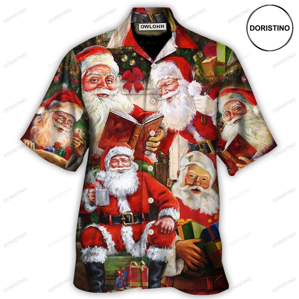 Christmas Santa Claus Story Nights Gift For Xmas Painting Hawaiian Shirt