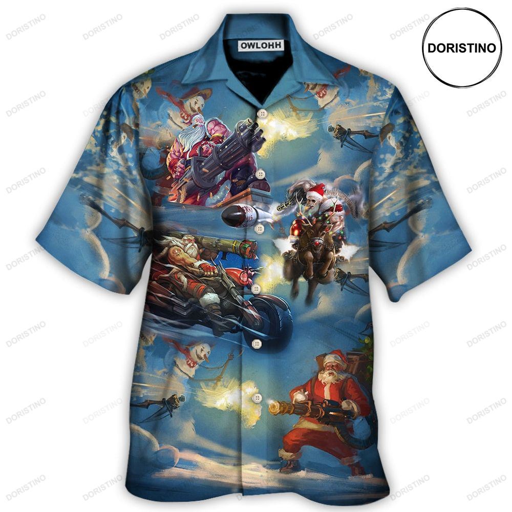 Christmas Santa Gun Fight In Xmas Limited Edition Hawaiian Shirt
