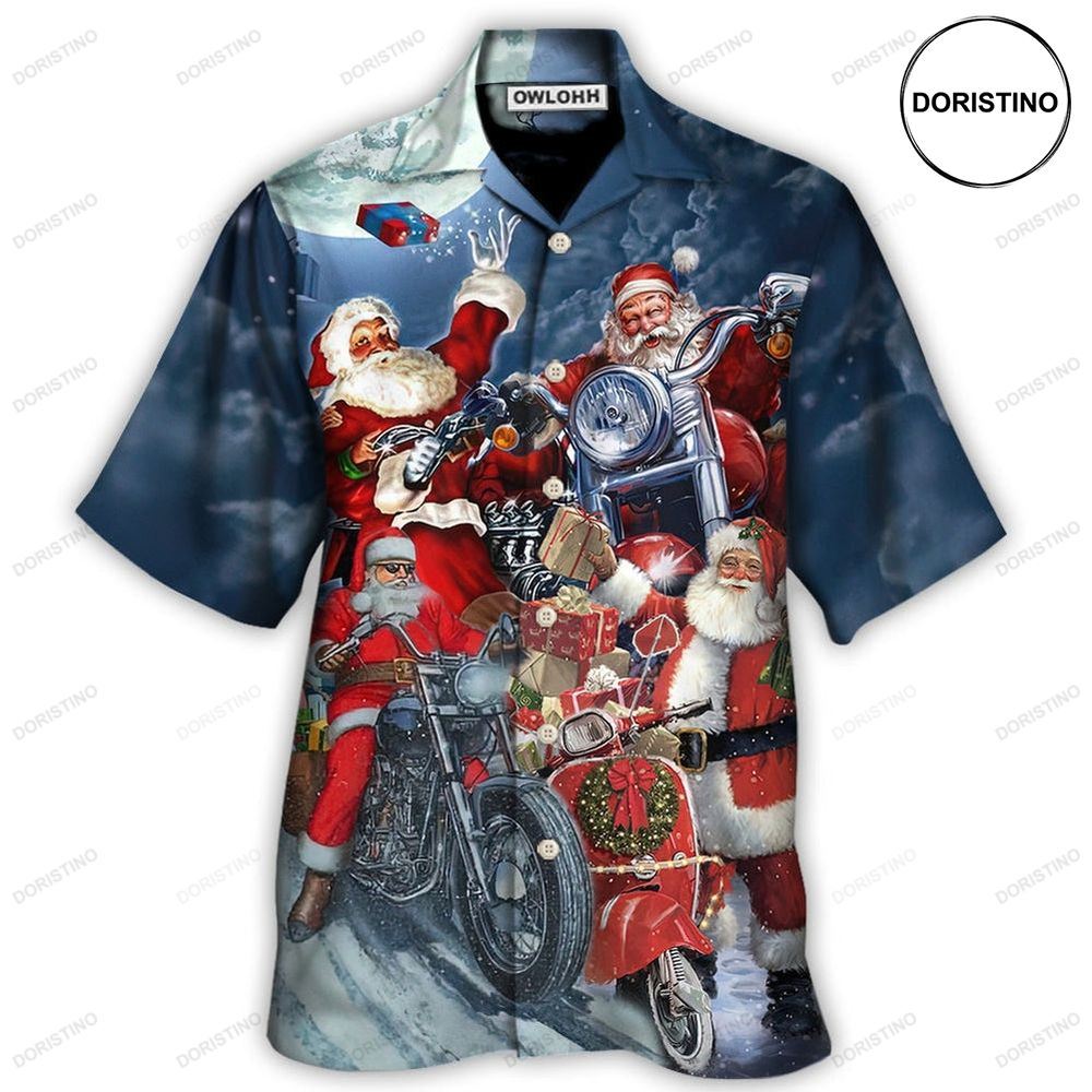 Christmas Santa I Don't Need Reindeer I Have Motorbike Hawaiian Shirt