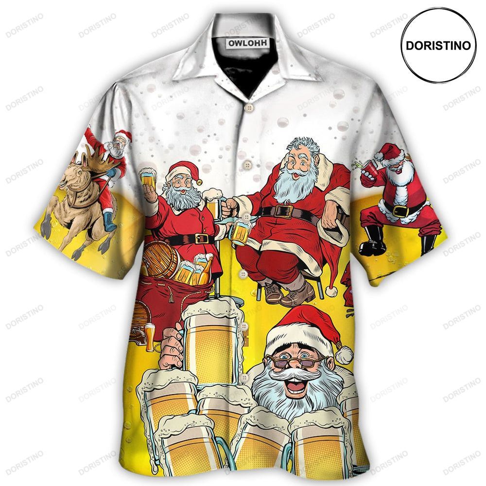 Christmas Santa I Want More Beer Awesome Hawaiian Shirt