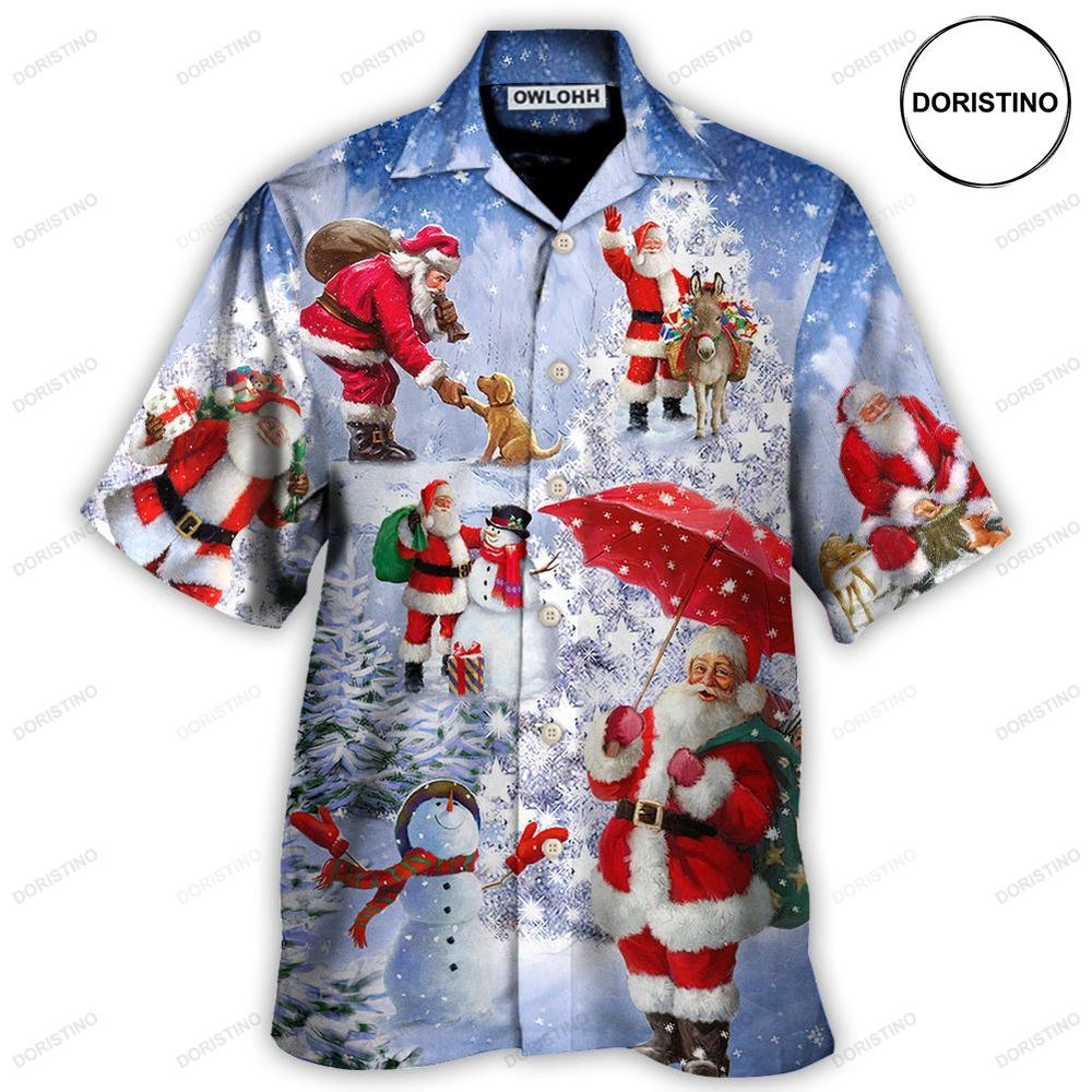 Christmas Santa Is Always With You Story Night Christmas Tree Hawaiian Shirt