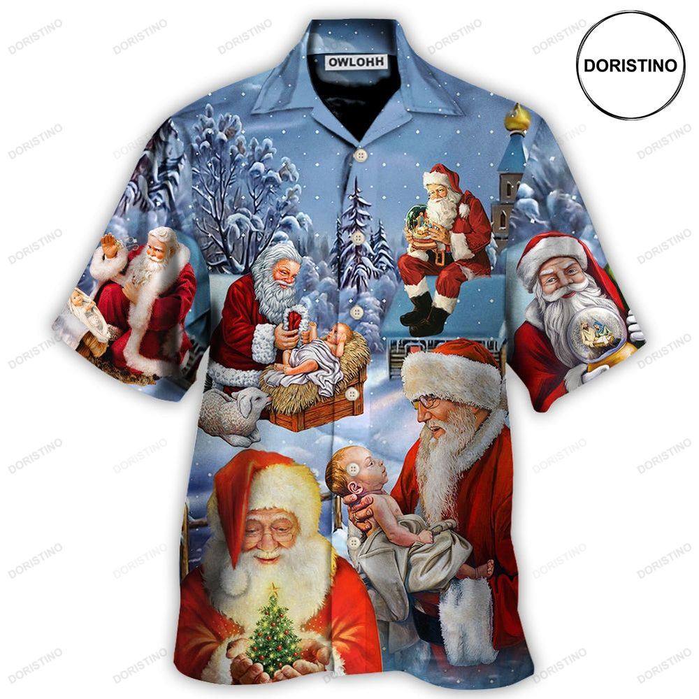 Christmas Santa Love Jesus Happy Xmas Is Coming Hawaiian Shirt