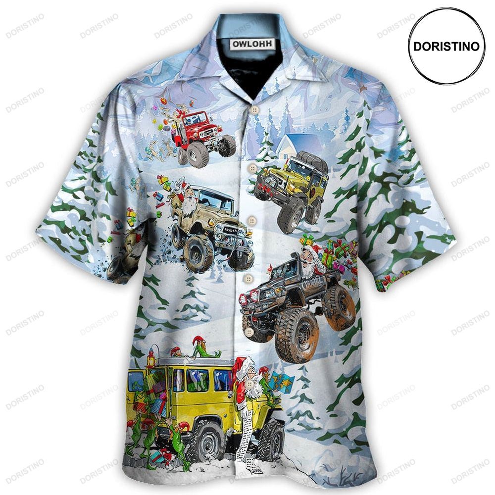 Christmas Santa Riding Monster Jeep Limited Edition Hawaiian Shirt