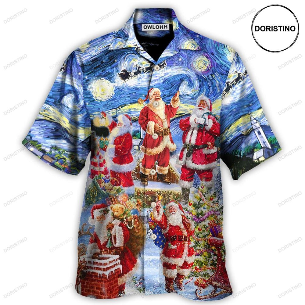 Christmas Santa Snow Night Merry Xmas Awesome Hawaiian Shirt