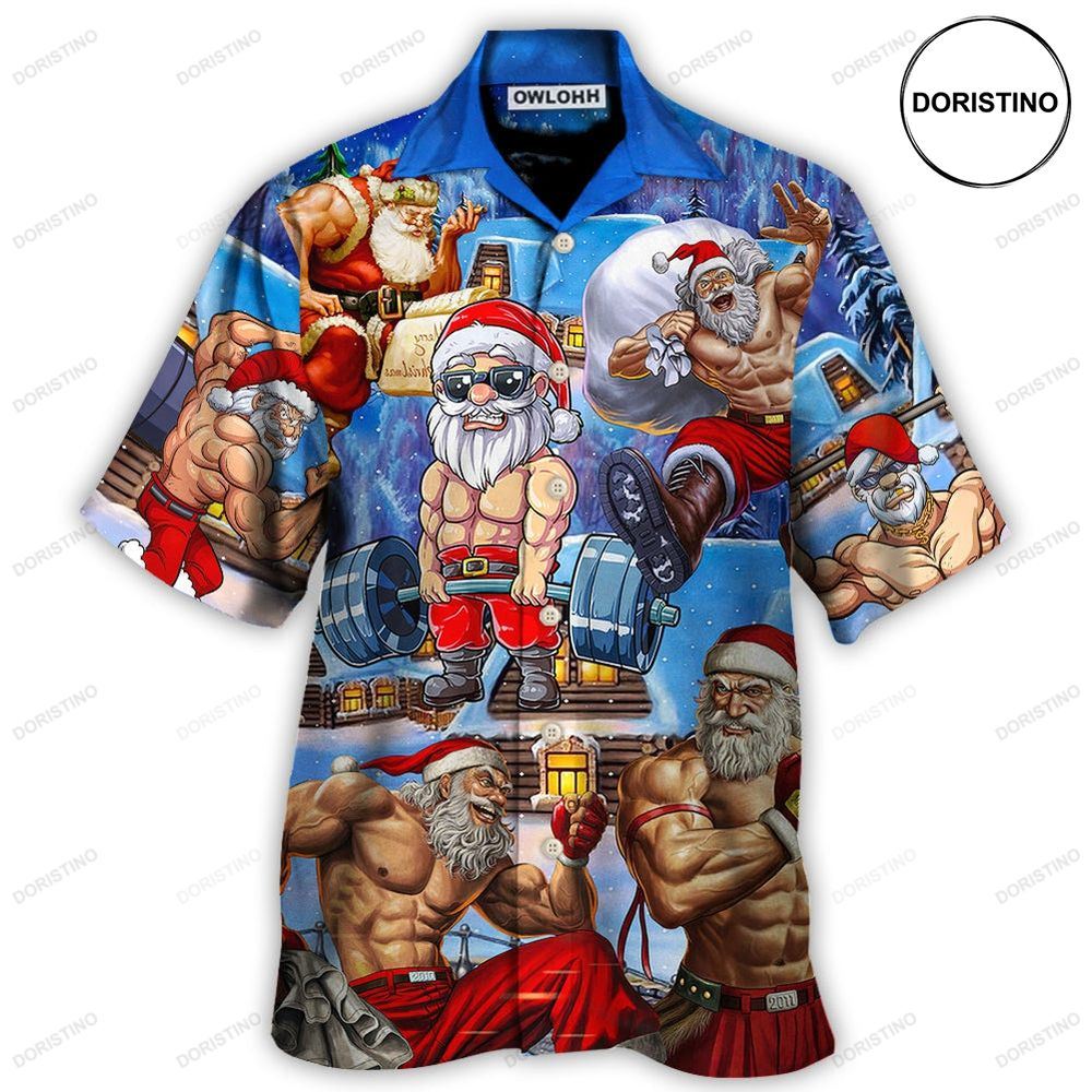 Christmas Santa Weightlifting Christmas Fitness Gym Haws01ndn031122 Awesome Hawaiian Shirt