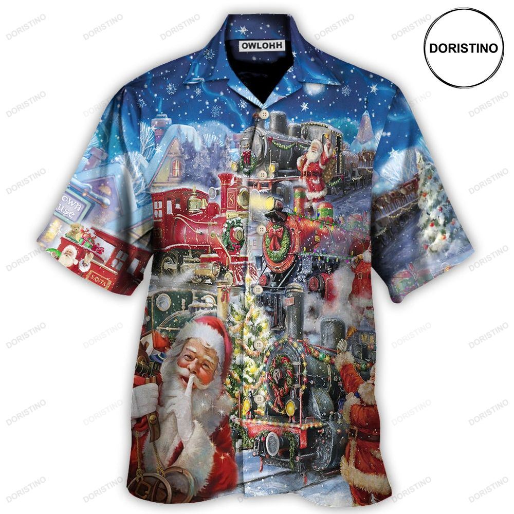 Christmas Santa's Express Train Awesome Hawaiian Shirt