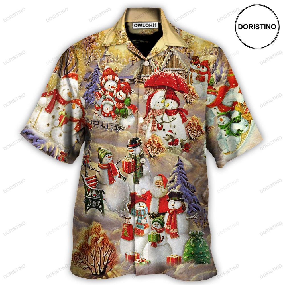 Christmas Snowman Couple Love Xmas Cool Awesome Hawaiian Shirt