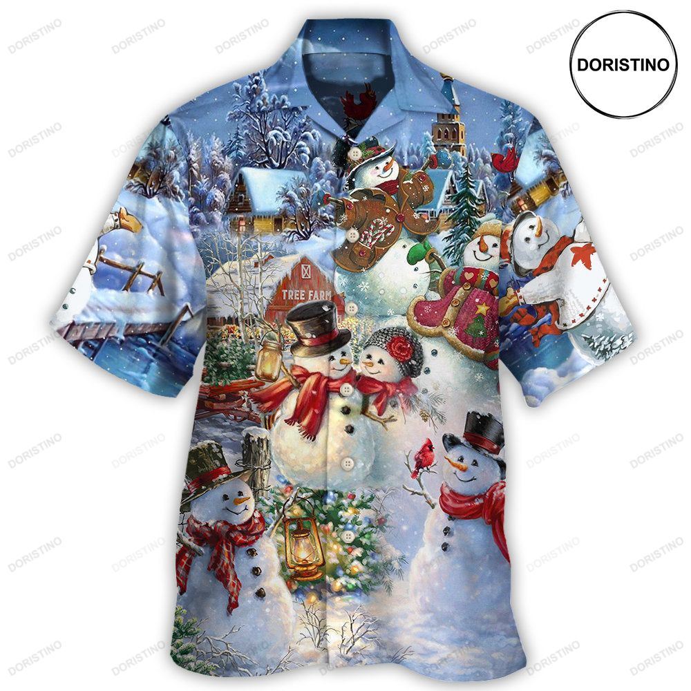 Christmas Snowman Lover Happy Couple Snowman Limited Edition Hawaiian Shirt