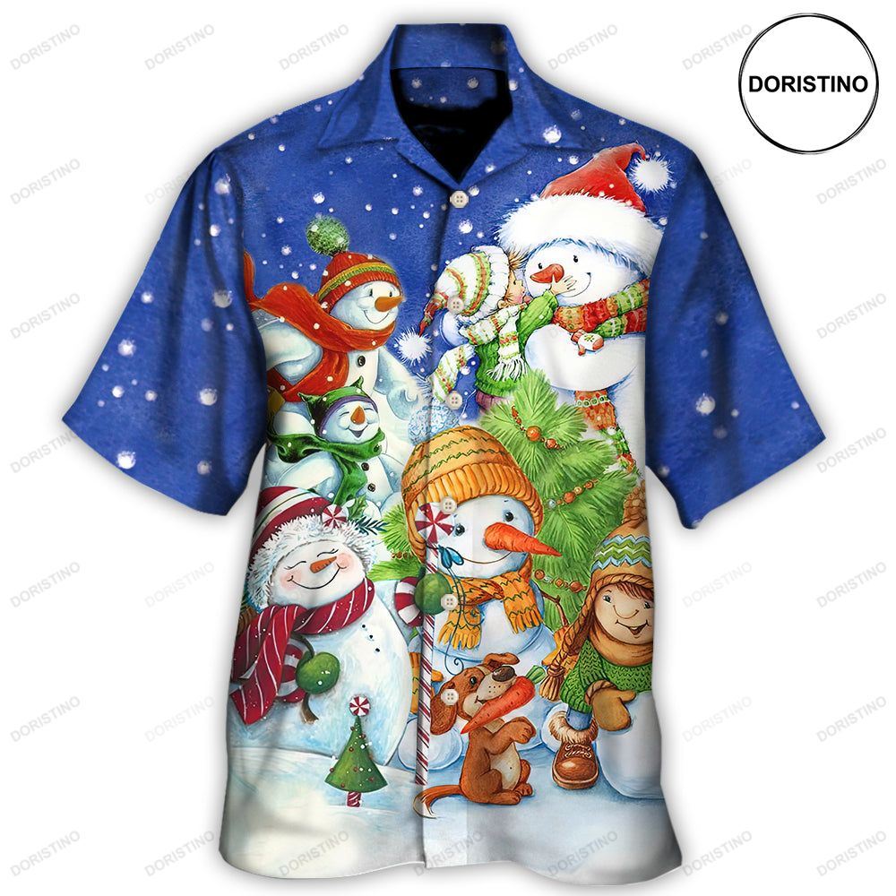 Christmas Snowman Merry Christmas Night Awesome Hawaiian Shirt