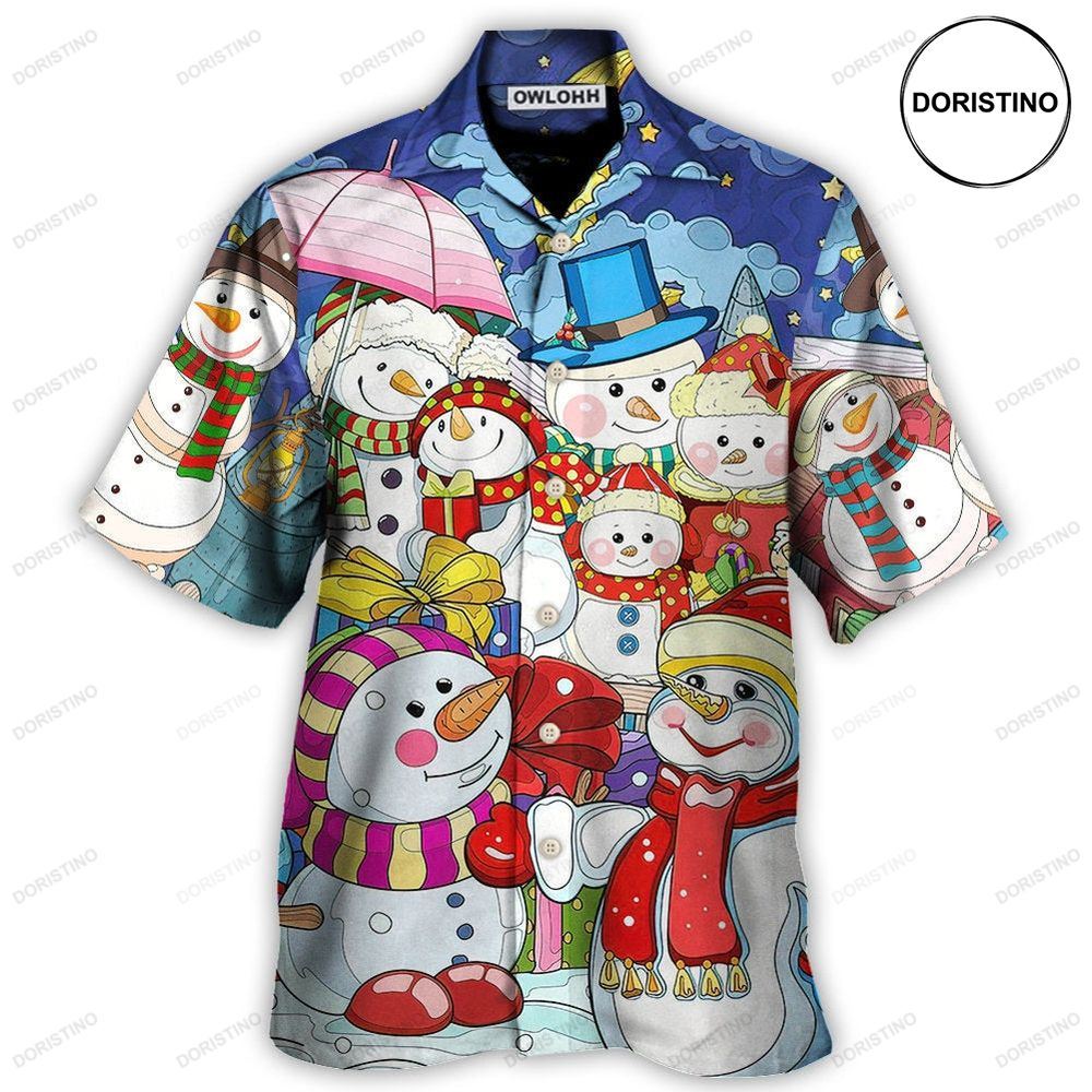 Christmas Snowman Merry Xmas And Happy New Year Art Limited Edition Hawaiian Shirt