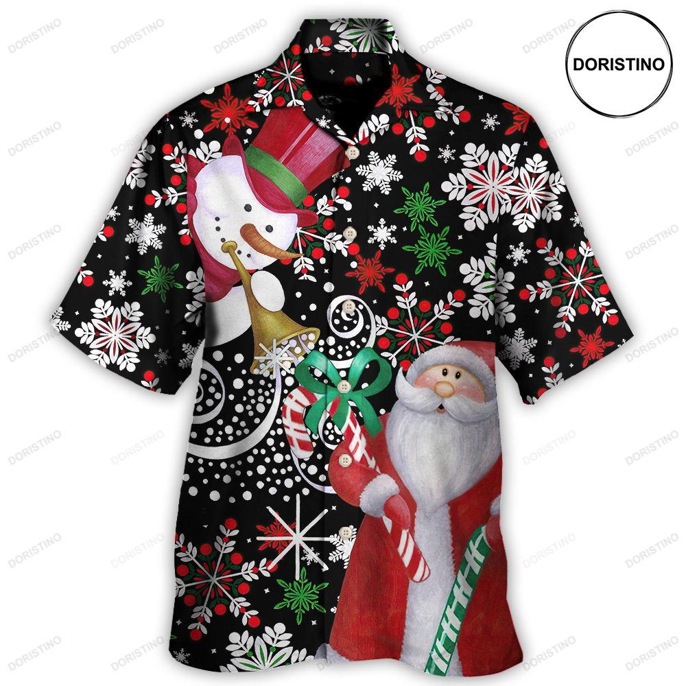 Christmas Snowyday With Santa And Snowman Limited Edition Hawaiian Shirt