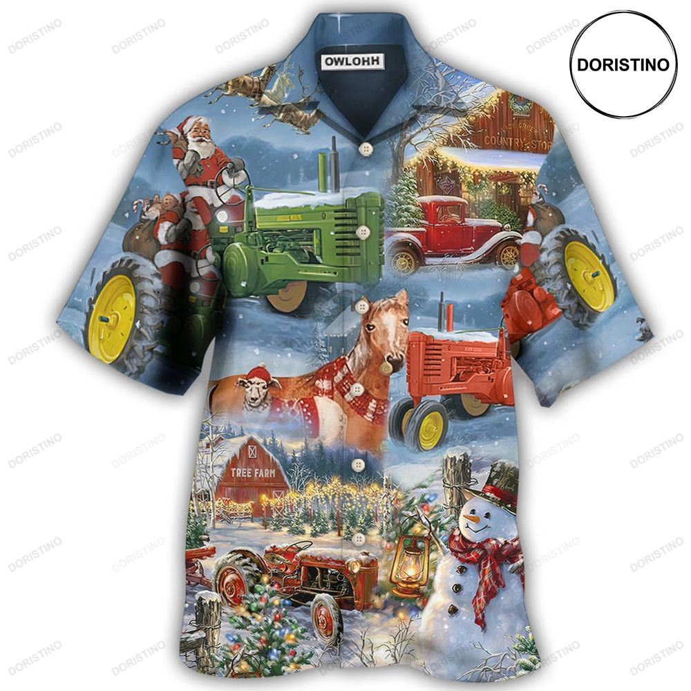 Christmas To Farm Happiness In Sky Awesome Hawaiian Shirt