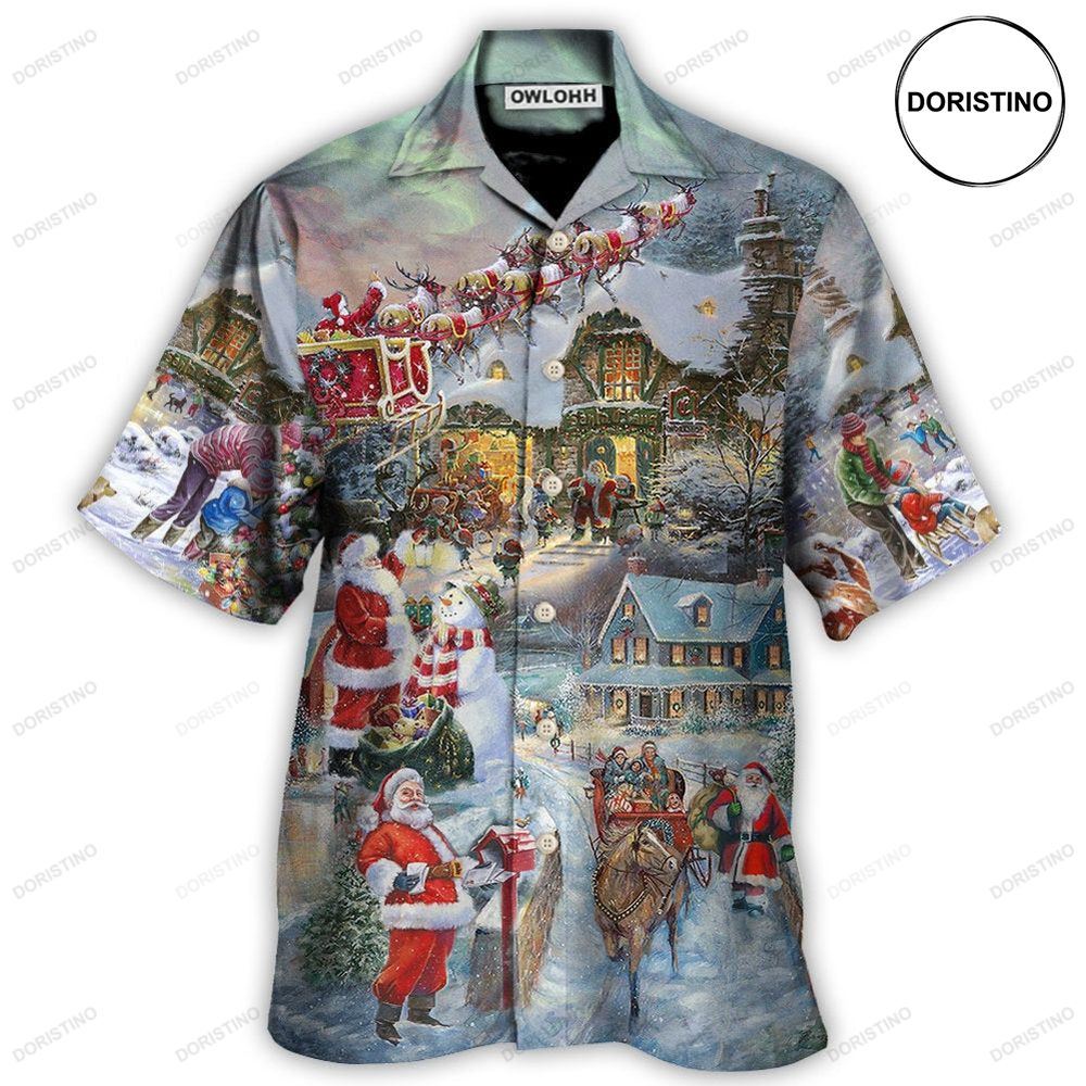 Christmas Wonderful Time Of The Year Santa Claus Coming Hawaiian Shirt