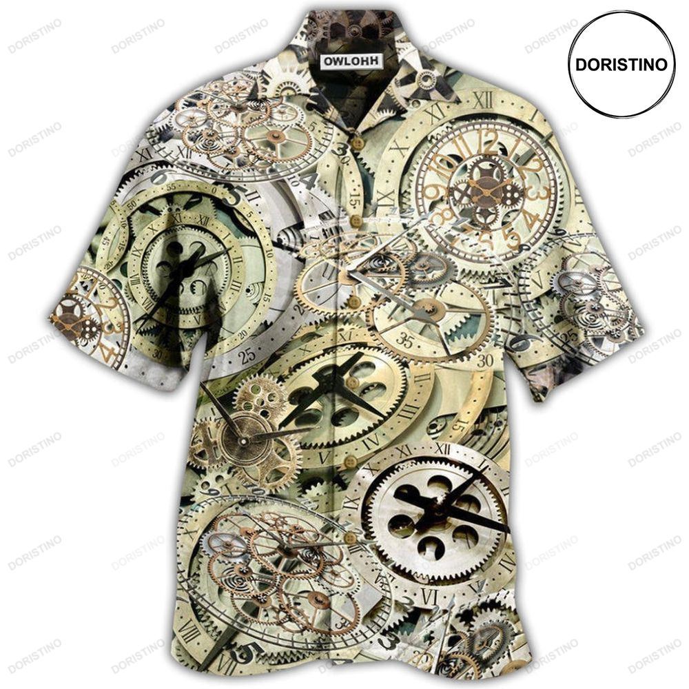 Clock One Speed One Gear Clock With Vintage Limited Edition Hawaiian Shirt