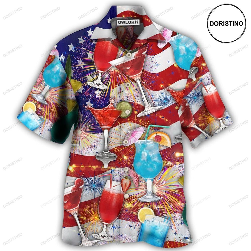 Cocktail Independence Day American Celebration Hawaiian Shirt