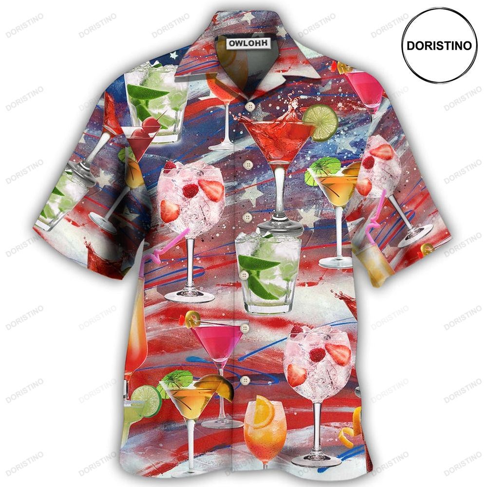 Cocktail Independence Day Let's Drink Cocktail On This Day Hawaiian Shirt