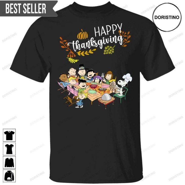 Happy Thanksgiving Snoopy And Friends Hoodie Tshirt Sweatshirt