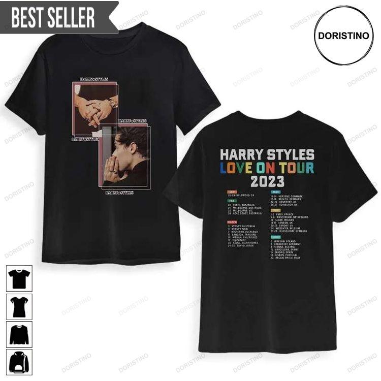 Harry Love On Tour 2023 2 Sides Short-sleeve Hoodie Tshirt Sweatshirt