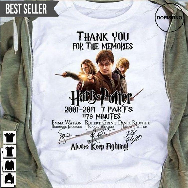 Harry Potter Thank You For The Memories Signature S-6xl Good Cotton Hoodie Tshirt Sweatshirt