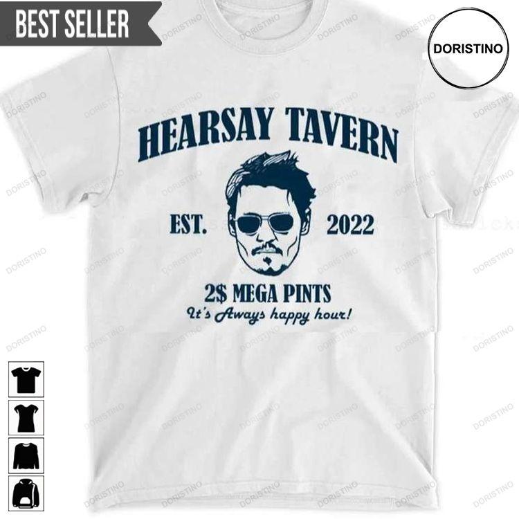 Hearsay Tavern Justice For Johnny Depp Mega Pint Sweatshirt Long Sleeve Hoodie