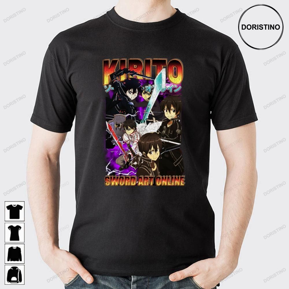 Retro Art Sword Art Online Kirito Doristino Limited Edition T-shirts
