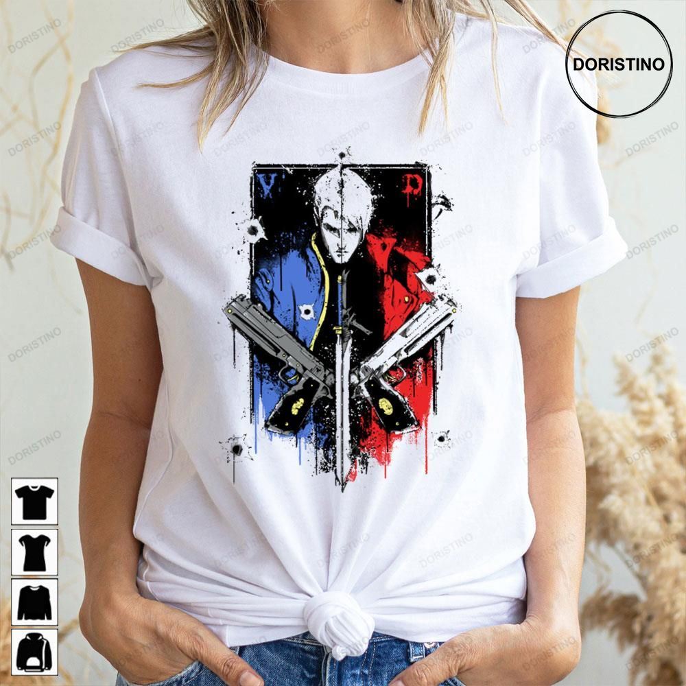Retro Blu Red Art Devils Never Cry Devil May Cry Doristino Awesome Shirts