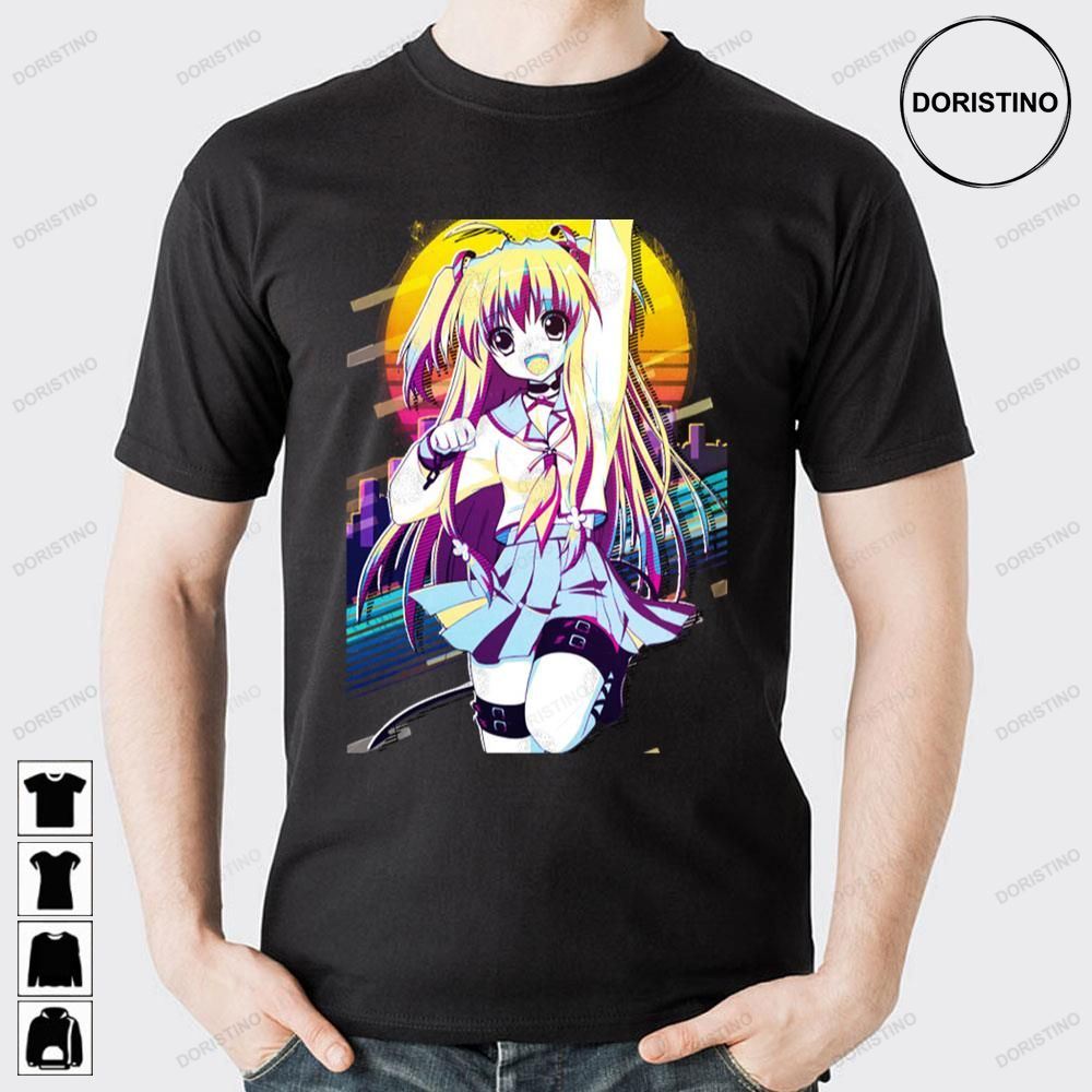 Retro Style Sun Yui Angle Beats Anime Doristino Limited Edition T-shirts