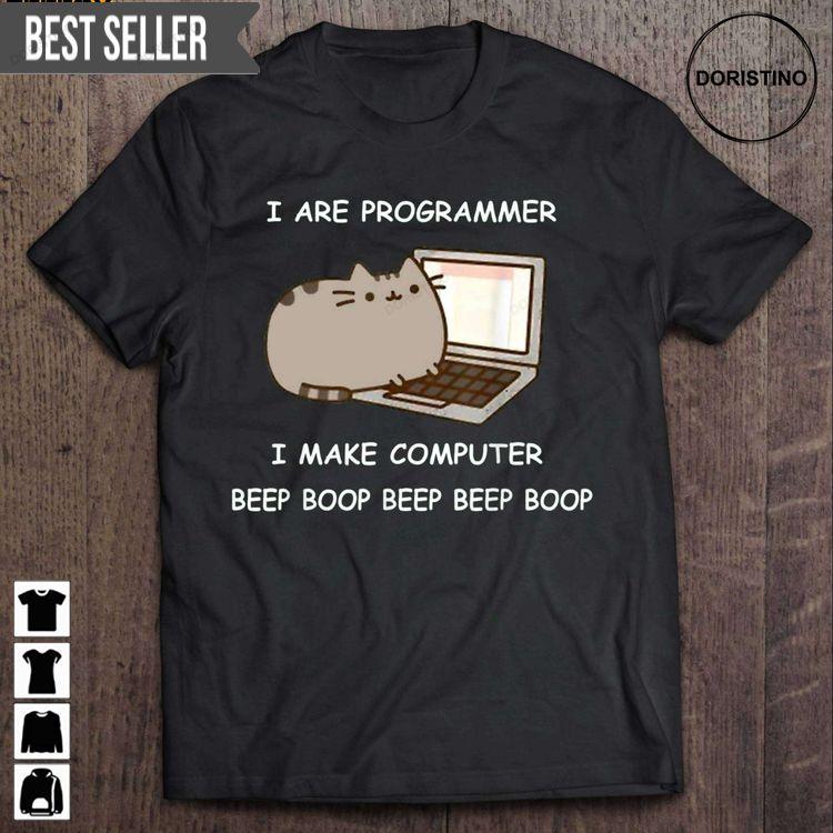 I Are Programmer I Make Computer Pusheen Cat Short Sleeve Hoodie Tshirt Sweatshirt