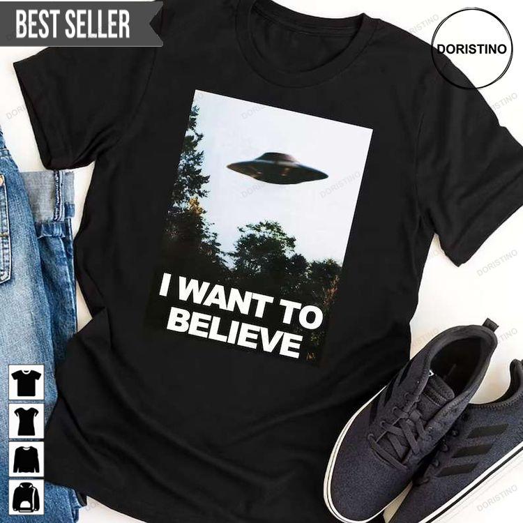 I Want To Believe Ufo Alien Sweatshirt Long Sleeve Hoodie