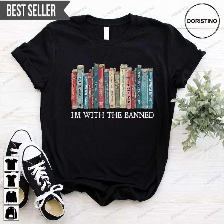 Im With The Banned Banned Books Short-sleeve Hoodie Tshirt Sweatshirt