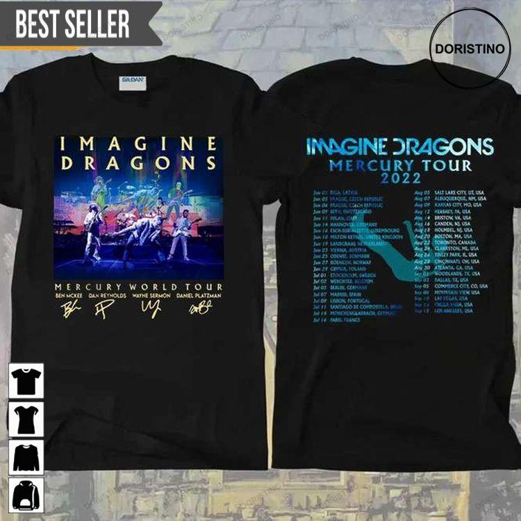 Imagine Dragons Mercury Tour 2022 Signatures Special Order Sweatshirt Long Sleeve Hoodie