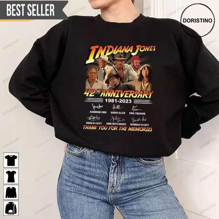 Indiana Jones 42th Anniversary Short Sleeve Tshirt Sweatshirt Hoodie